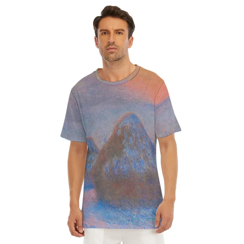 Stacks of Wheat Sunset by Claude Monet T-Shirt