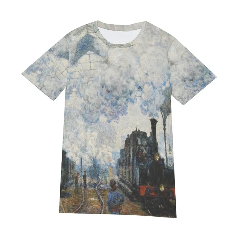 The Gare Saint-Lazare Arrival of a Train by Claude Monet T-Shirt