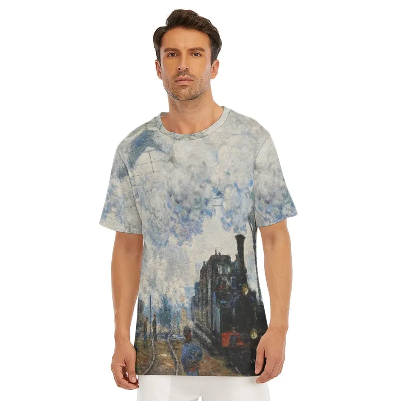 The Gare Saint-Lazare Arrival of a Train by Claude Monet T-Shirt