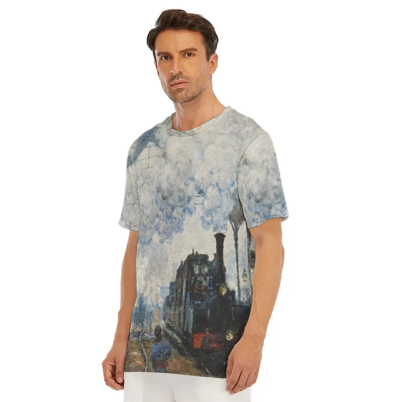 The Gare Saint-Lazare Arrival of a Train by Claude Monet T-Shirt