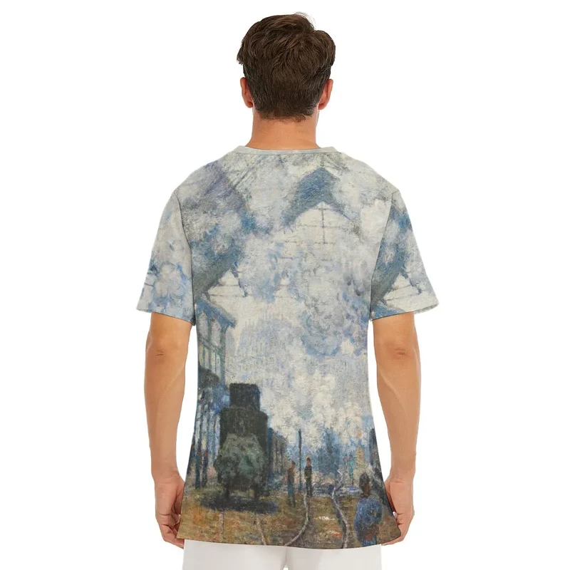 The Gare Saint-Lazare Arrival of a Train by Claude Monet T-Shirt