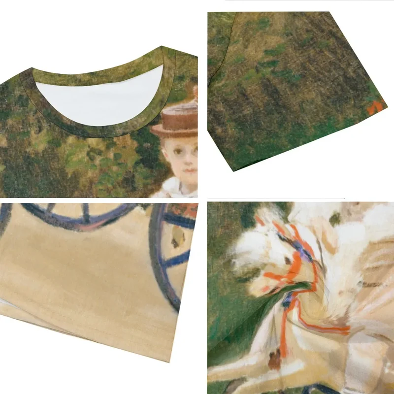 Jean Monet on His Hobby Horse by Claude Monet T-Shirt