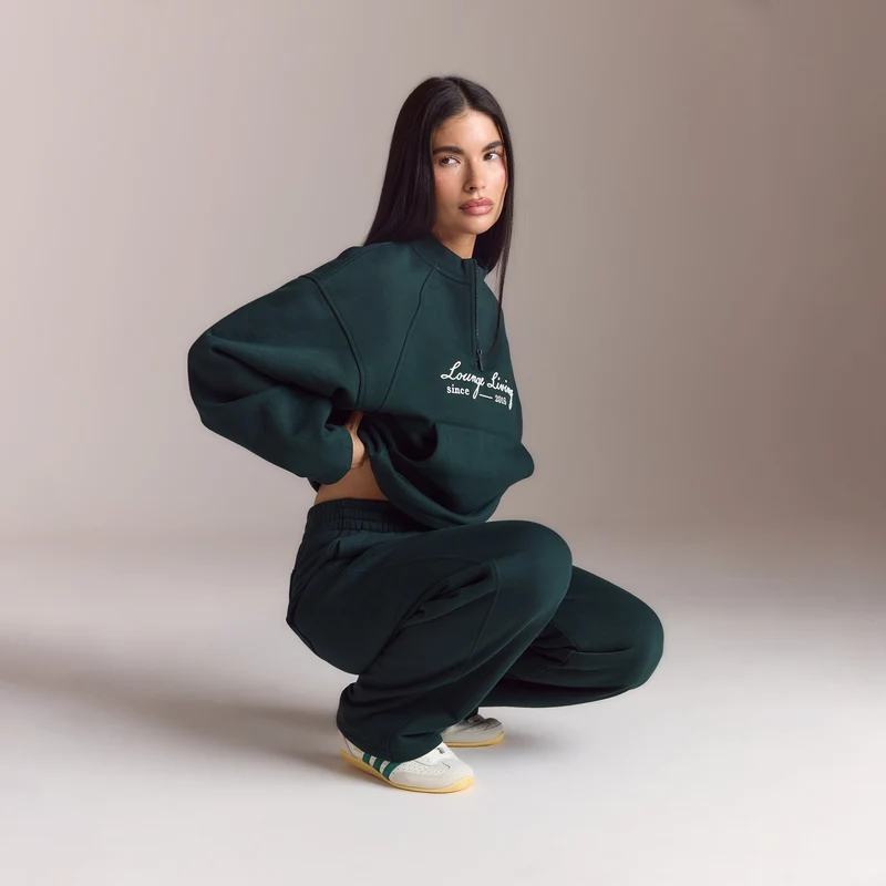 Pull avec Quart de Zip Lounge Living - Vert Forêt