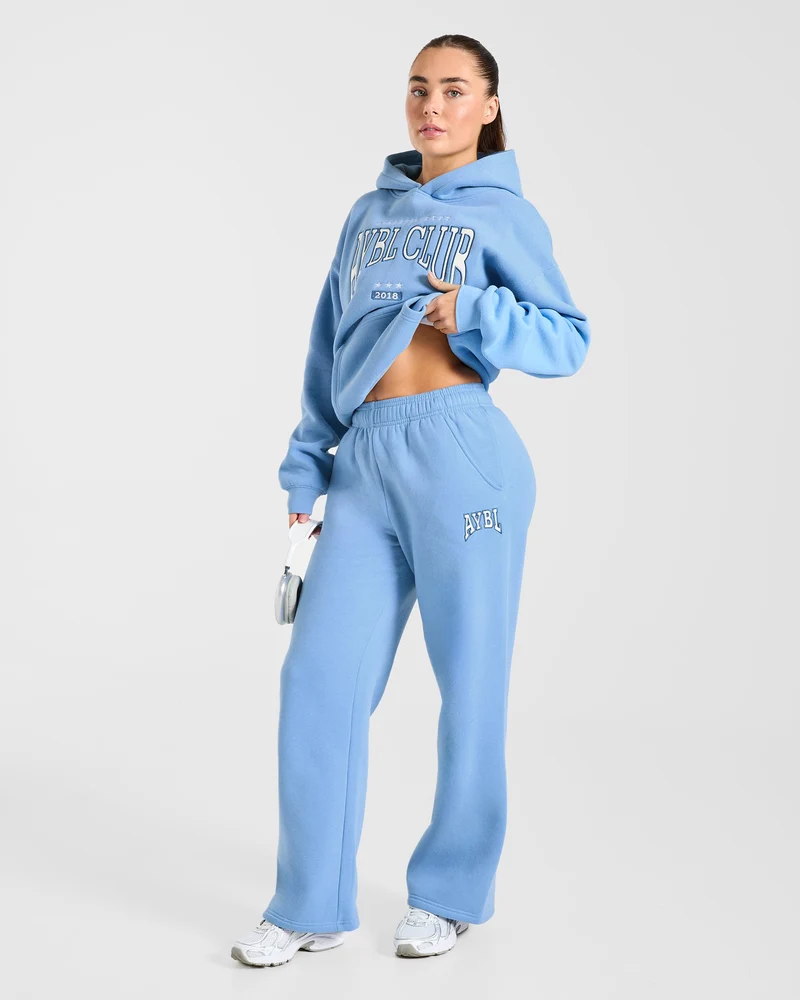 AYBL Club Oversized Straight Leg Joggers - Bleu