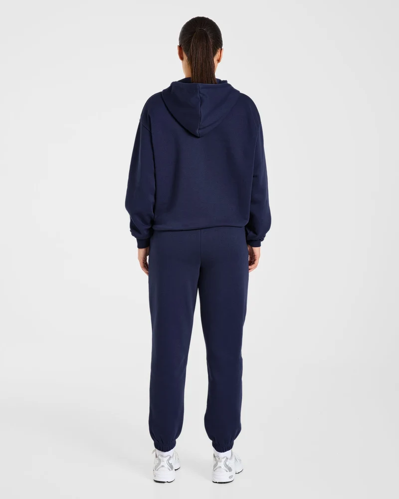 Lifestyle Oversized Zip Up Hoodie - Navy