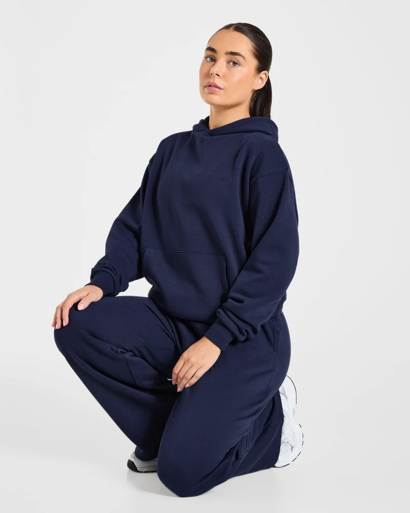 Lifestyle Oversized Straight Leg Joggers - Navy