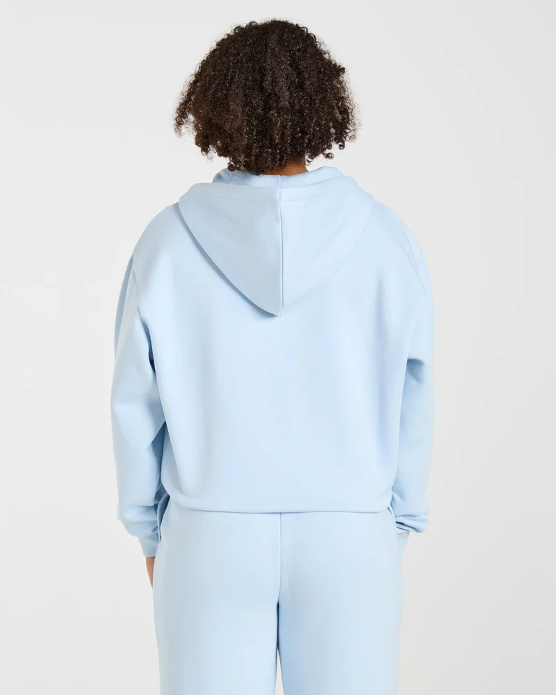 Lifestyle Oversized Zip Up Hoodie - Spring Bleu