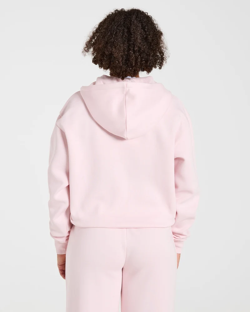 Lifestyle Oversized Zip Up Hoodie - Pastel Rose