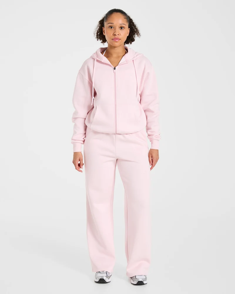 Lifestyle Oversized Zip Up Hoodie - Pastel Rose