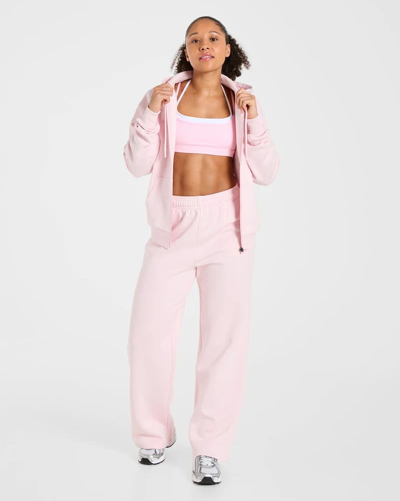 Lifestyle Oversized Zip Up Hoodie - Pastel Rose