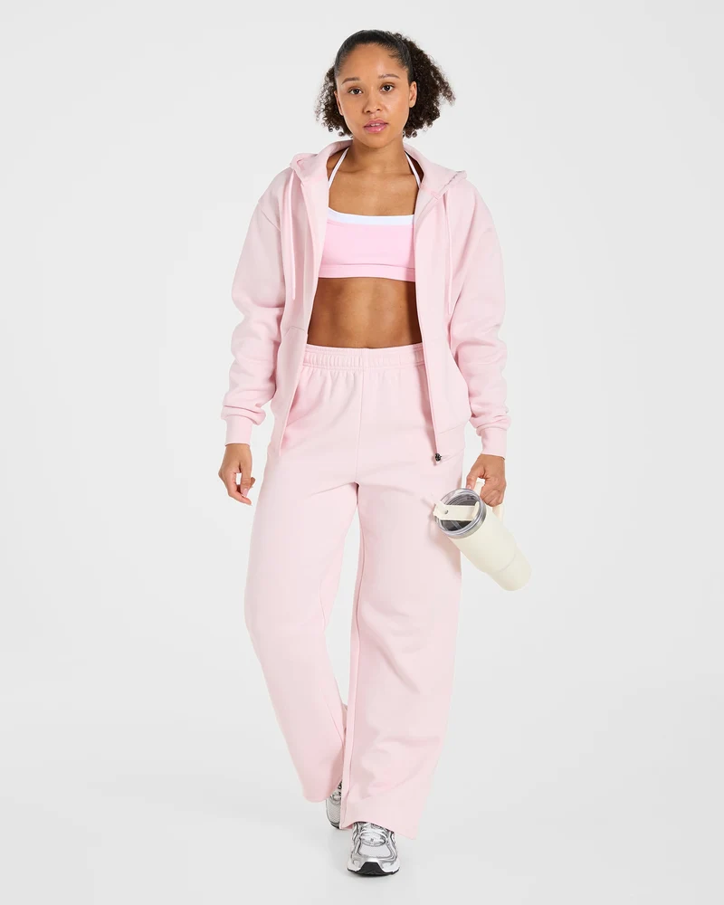 Lifestyle Oversized Straight Leg Joggers - Pastel Rose