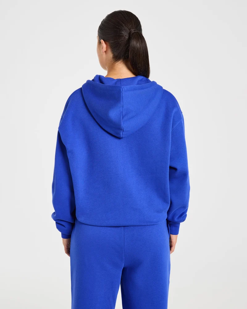 Lifestyle Oversized Zip Up Hoodie - Cobalt
