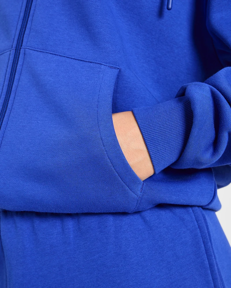 Lifestyle Oversized Zip Up Hoodie - Cobalt