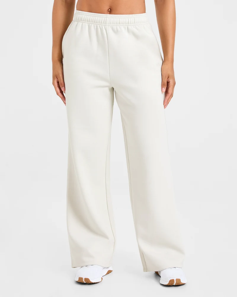 Lifestyle Oversized Straight Leg Joggers - Off Blanc