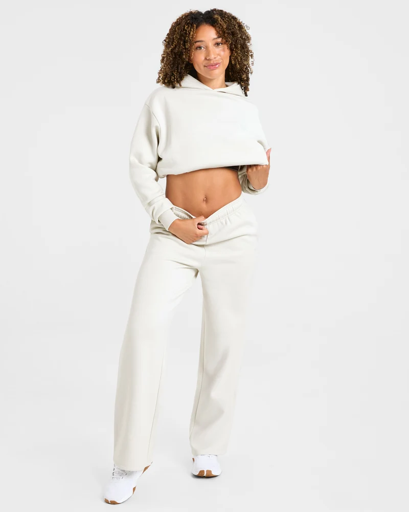 Lifestyle Oversized Straight Leg Joggers - Off Blanc