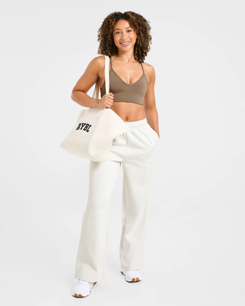 Lifestyle Oversized Straight Leg Joggers - Off Blanc