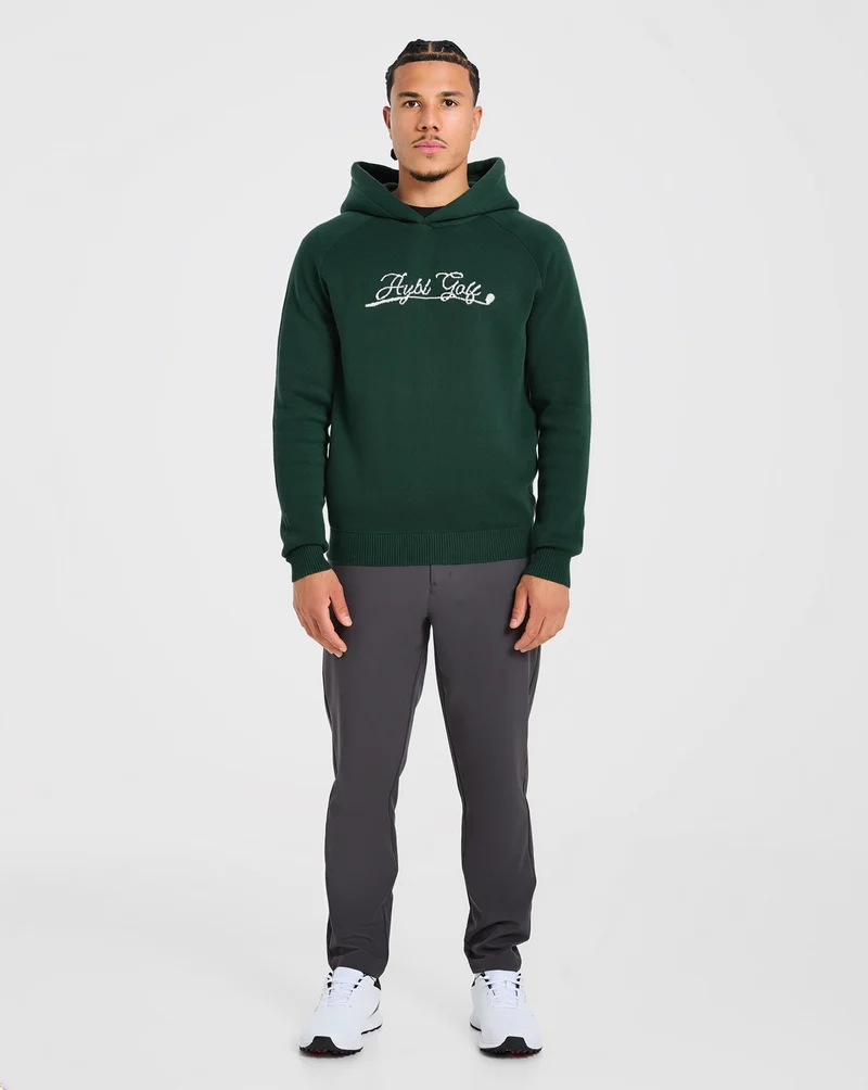 Golf Club Knitted Hoodie - Pine Vert