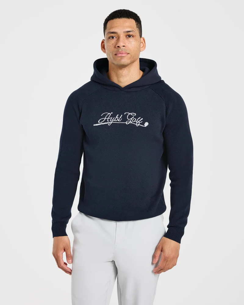 Golf Club Knitted Hoodie - Navy