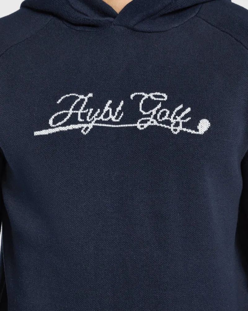 Golf Club Knitted Hoodie - Navy
