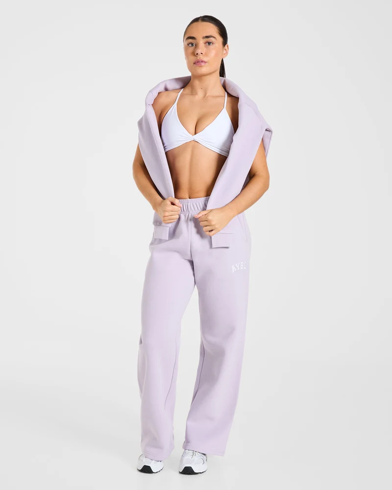 Varsity 2.0 Oversized Straight Leg Joggers - Lilac
