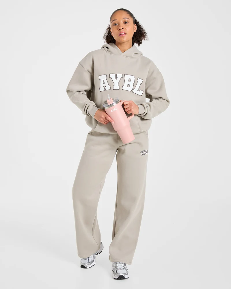 Varsity 2.0 Oversized Straight Leg Joggers - Taupe