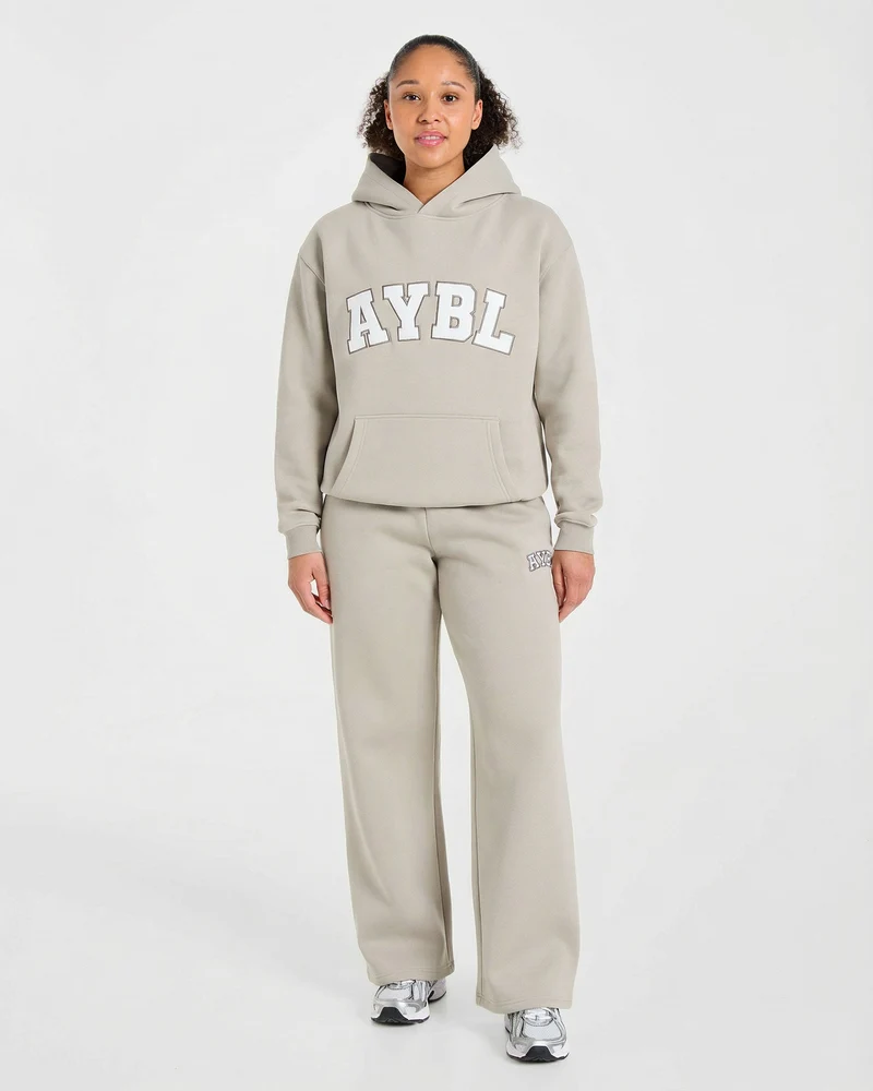 Varsity 2.0 Oversized Straight Leg Joggers - Taupe