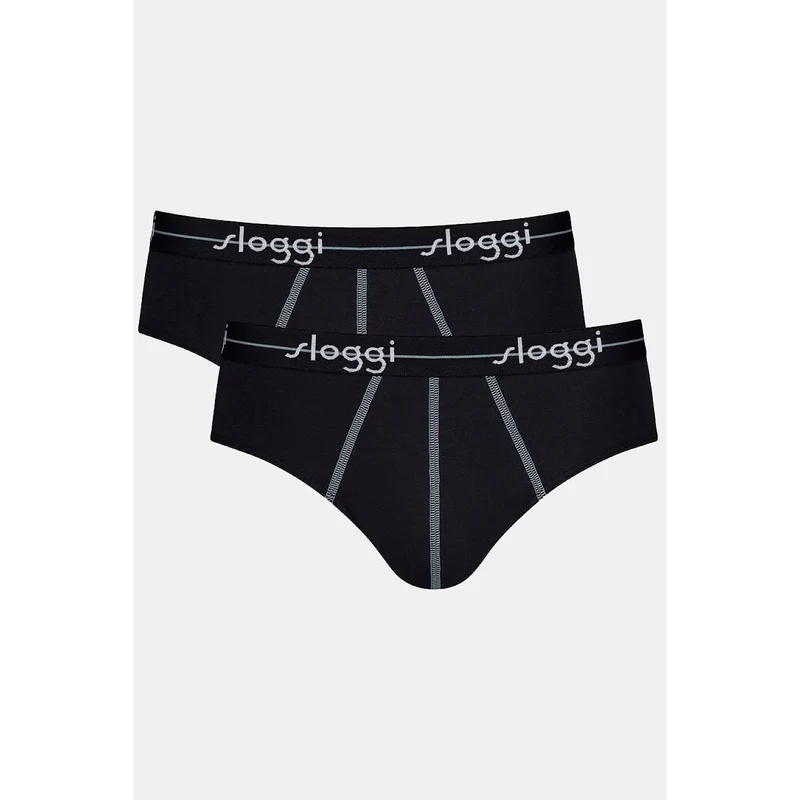ensemble model 229975 Sloggi pack 2 slips confort homme taille élastique logo