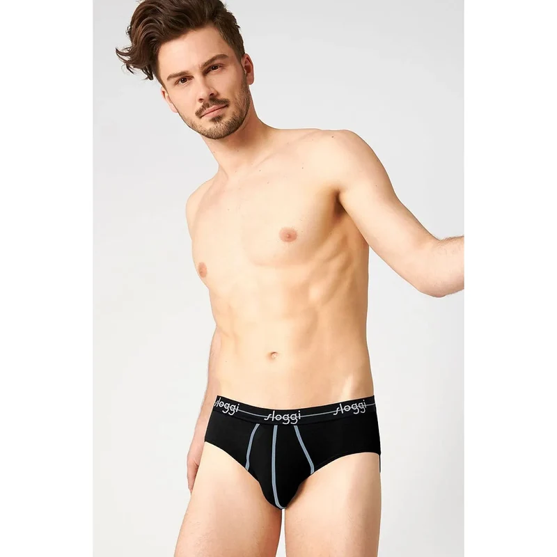ensemble model 229975 Sloggi pack 2 slips confort homme taille élastique logo