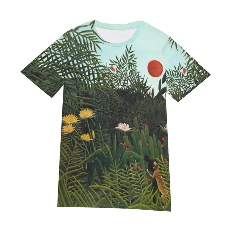 Henri Rousseau's Virgin Forest with Sunset T-Shirt