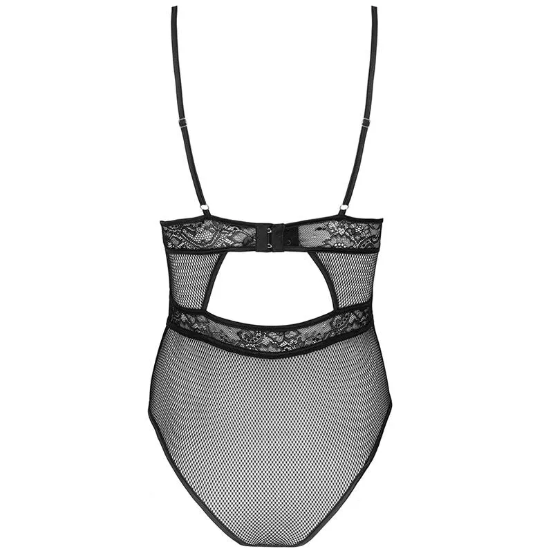 justaucorps dentelle noire sexy maille transparente armatures confortables maintien optimal fines bretelles attache dorsale réglable tailles silhouette sublimée