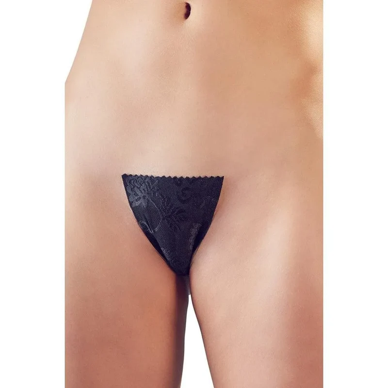 string sexy hommes dentelle triangle avant coeur arrière invisible sous vêtement moulant adhésif réutilisable lavable polyamide élasthanne tailles S L