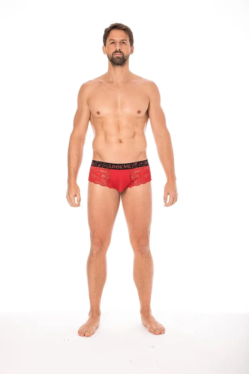 mini culotte dentelle rouge confortable douceur élégance motif floral fin poche opaque maintien élasticité polyester élasthanne coupe soignée chic soirée