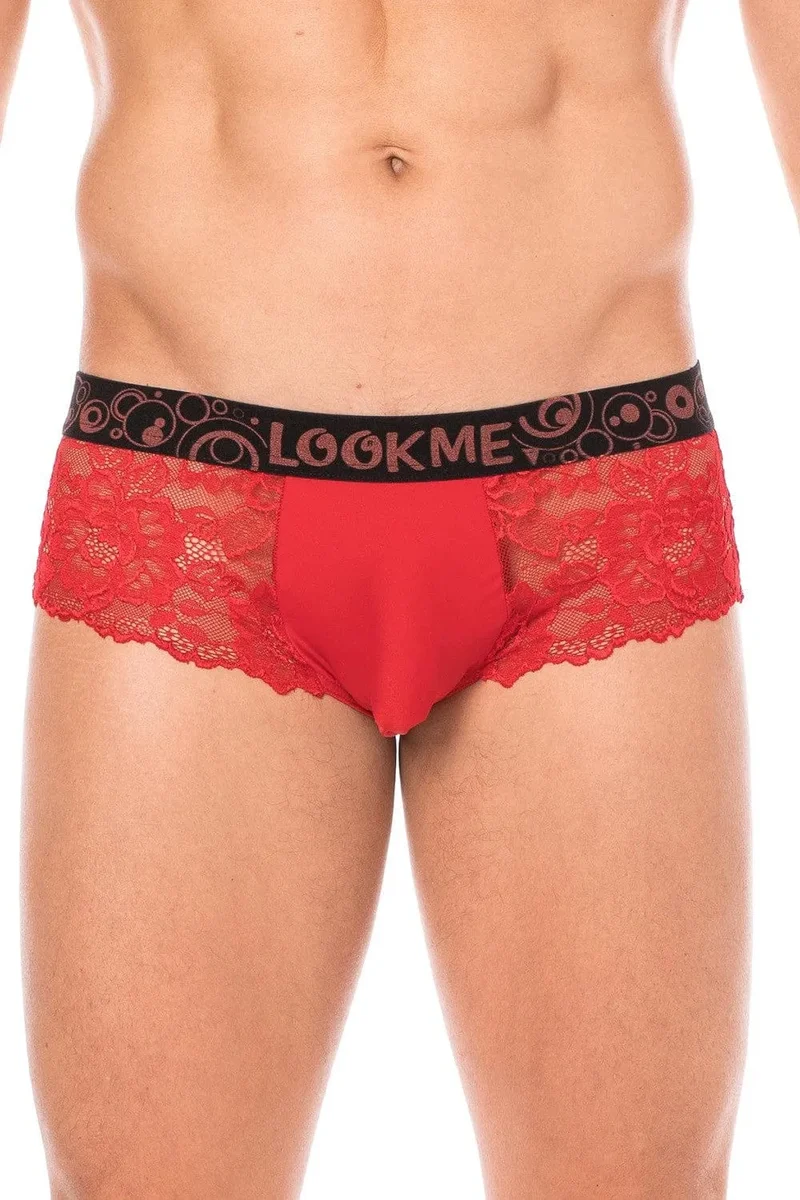 mini culotte dentelle rouge confortable douceur élégance motif floral fin poche opaque maintien élasticité polyester élasthanne coupe soignée chic soirée