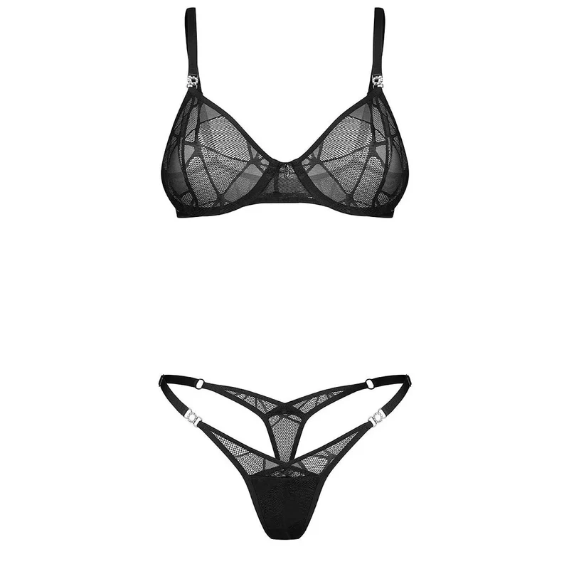 ensemble lingerie moderne dentelle transparente soutien-gorge armatures ajustable femmes confiantes