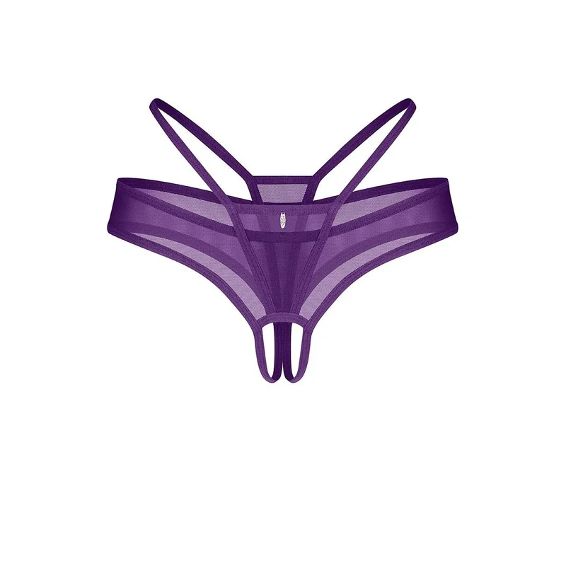 Strings entrejambe ouvert filet violet élégant femmes moments exceptionnels