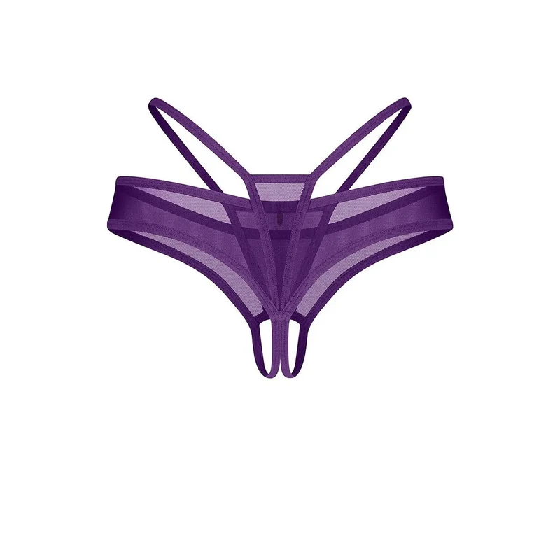 Strings entrejambe ouvert filet violet élégant femmes moments exceptionnels