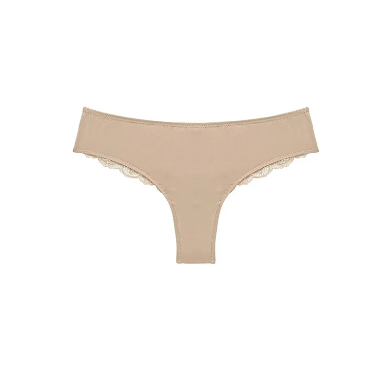 Strings taille basse microfibre dentelle florale confort quotidien femme