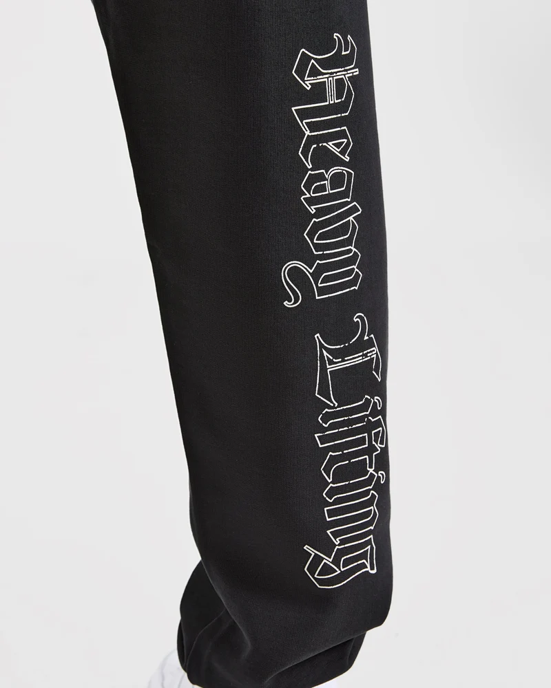 Heavy Lifting Gothic Oversized Joggers - Noir/Off Blanc