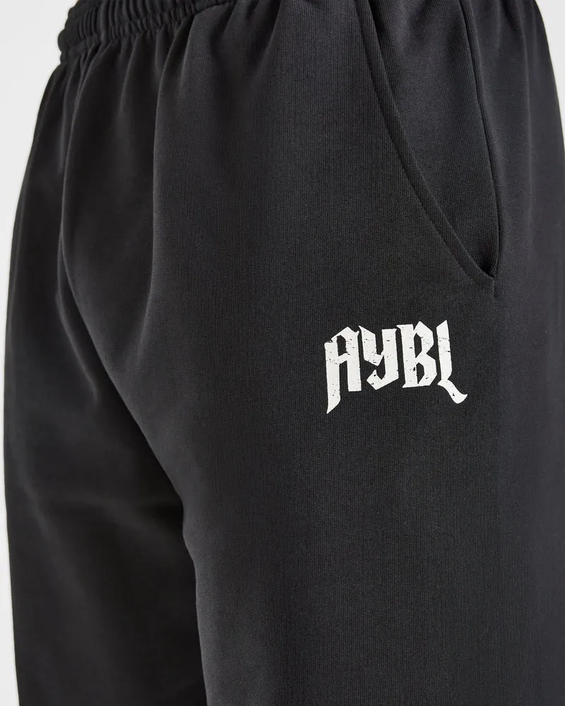 Heavy Lifting Gothic Oversized Joggers - Noir/Off Blanc
