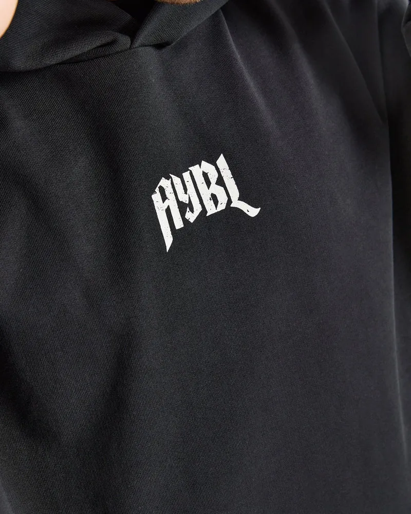 Heavy Lifting Gothic Oversized Hoodie - Noir/Off Blanc