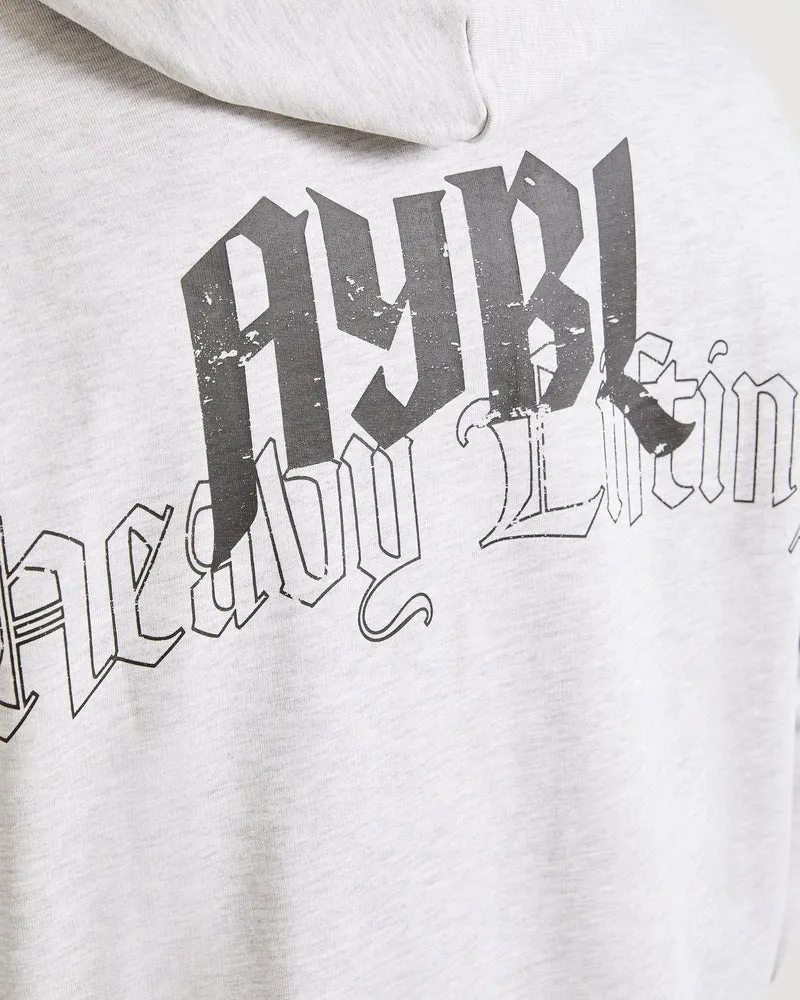 Heavy Lifting Gothic Oversized Hoodie - Gris Marl