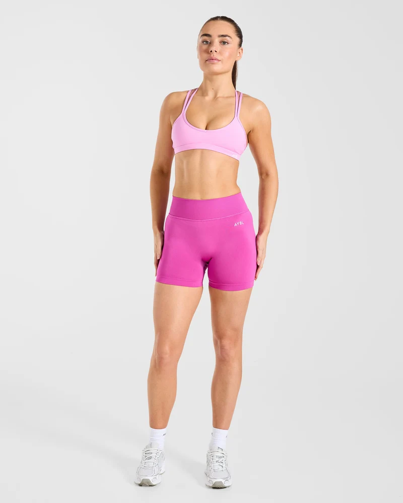 Essential Strappy Sports Bra - Sugar Rose