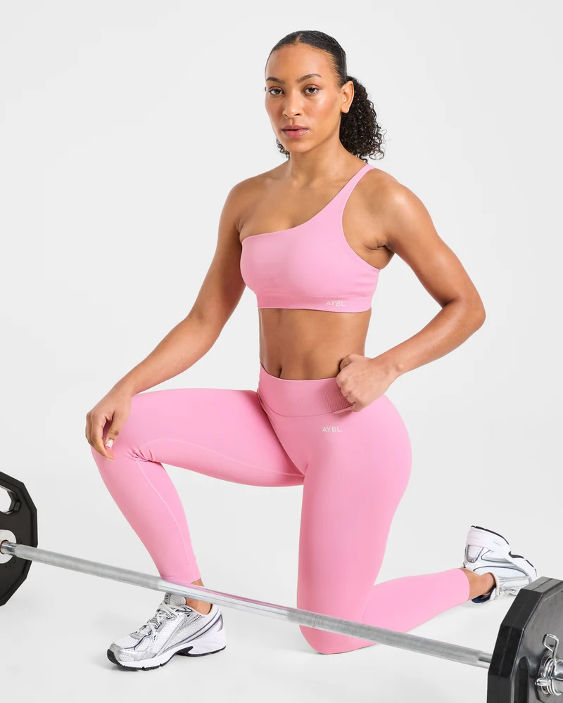 Enhance Seamless One Shoulder Sports Bra - Sugar Rose