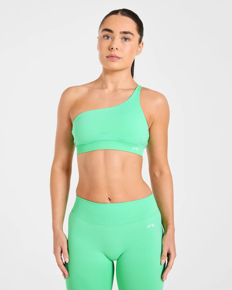 Enhance Seamless One Shoulder Sports Bra - Mint Vert
