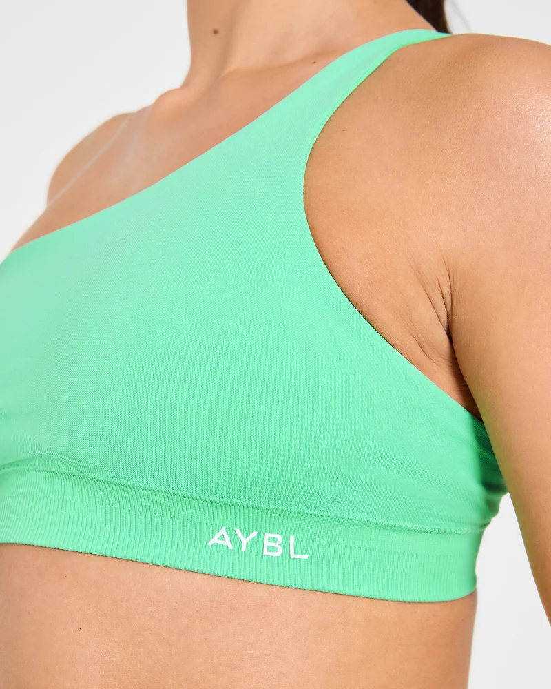Enhance Seamless One Shoulder Sports Bra - Mint Vert