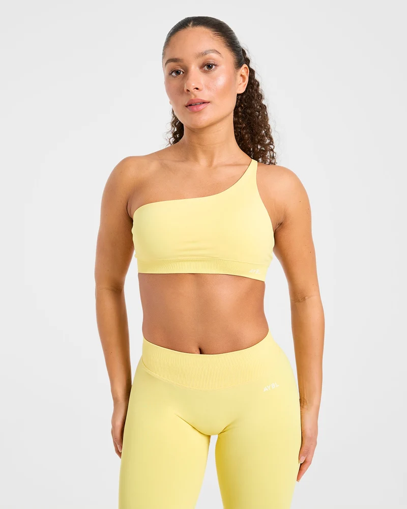 Enhance Seamless One Shoulder Sports Bra - Bright Jaune