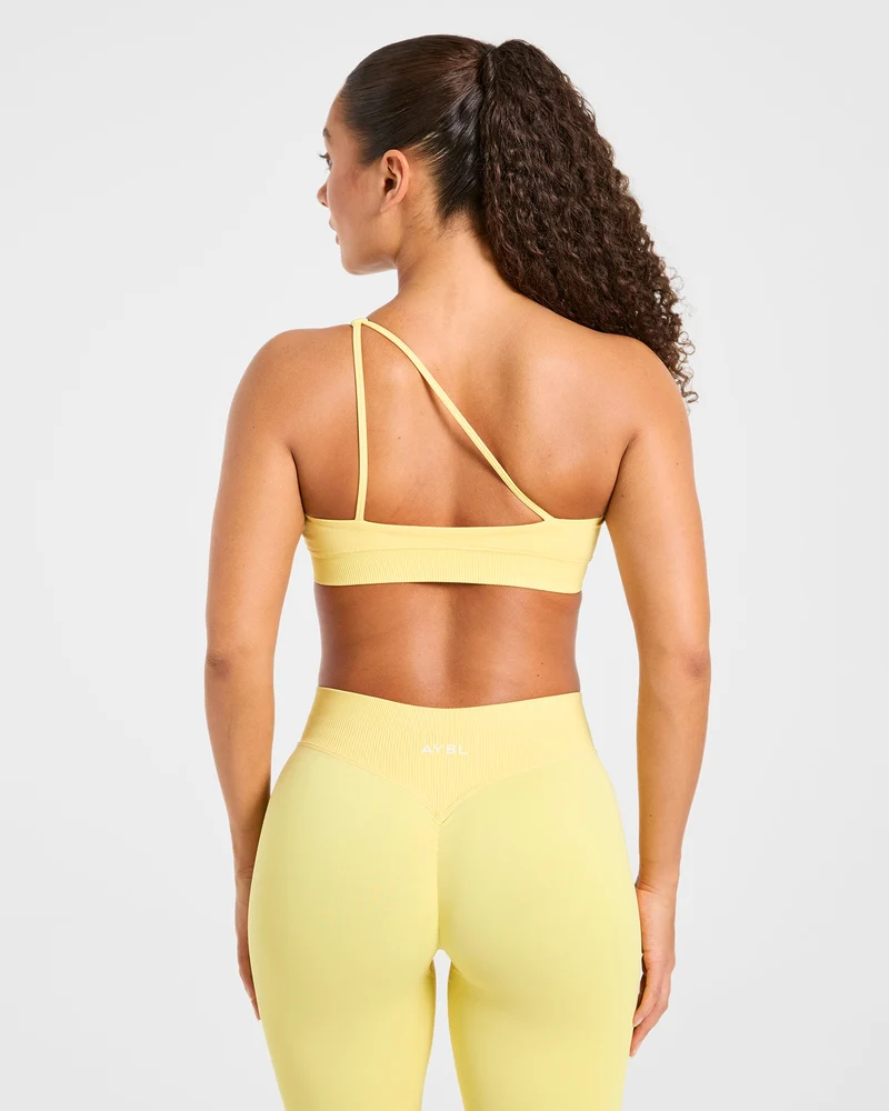 Enhance Seamless One Shoulder Sports Bra - Bright Jaune