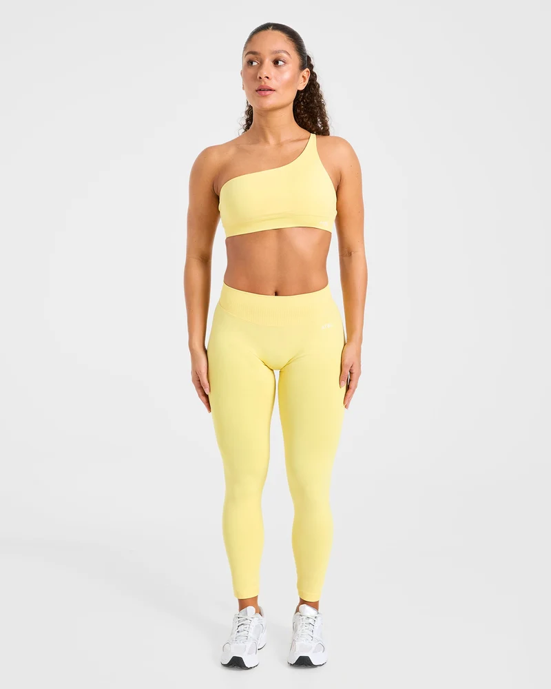 Enhance Seamless One Shoulder Sports Bra - Bright Jaune