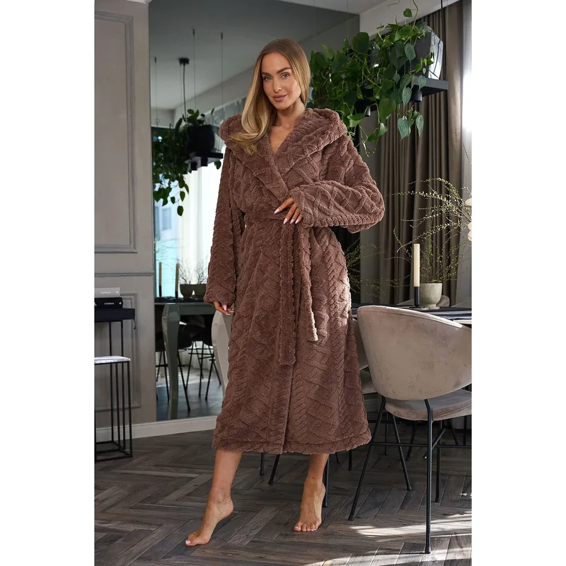Peignoir Polyester Doux Respirant Confortable Élégant Décontracté Intemporel Moderne Épuré Durable Tailles Variées Toucher Soyeux Relaxation Maison Nuit