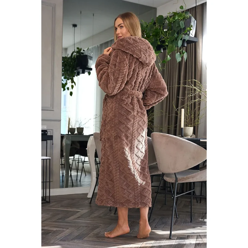 Peignoir Polyester Doux Respirant Confortable Élégant Décontracté Intemporel Moderne Épuré Durable Tailles Variées Toucher Soyeux Relaxation Maison Nuit